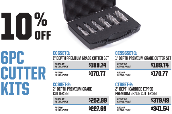 10% off the 6pc Cutter Kit
