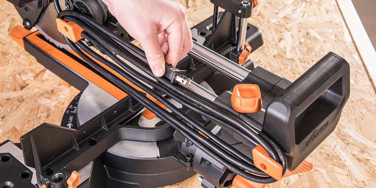 miter saw with cable storage