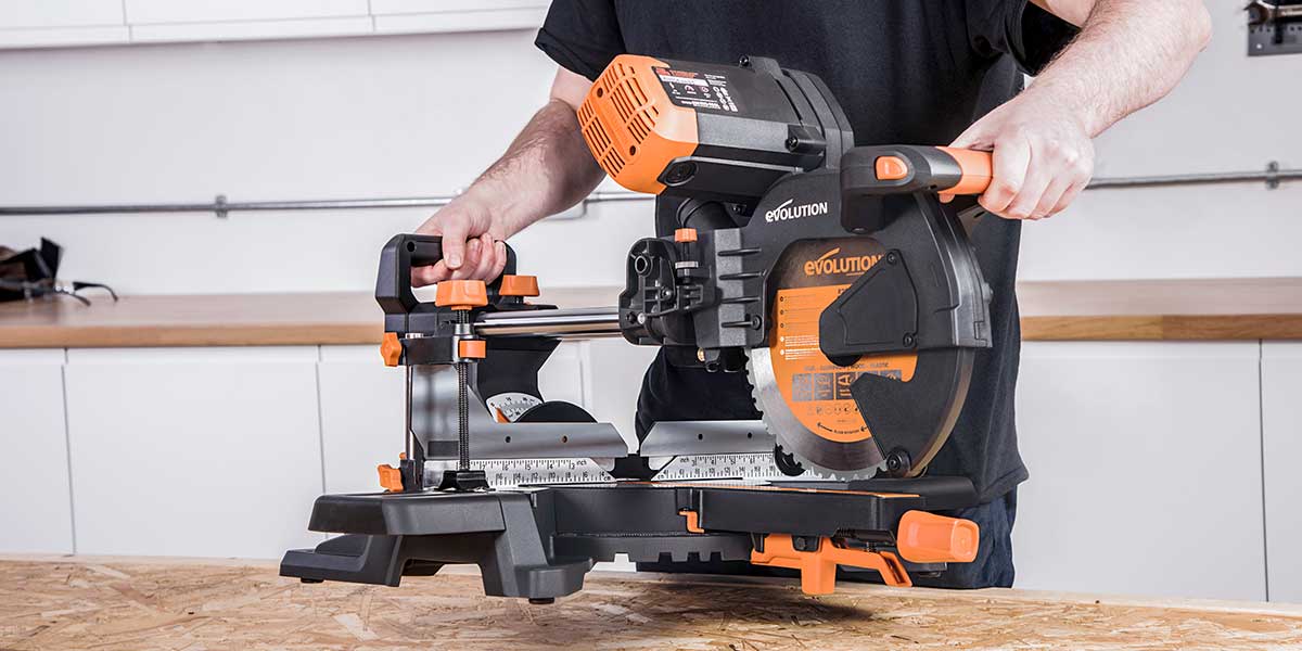 miter saw with rear carry handle